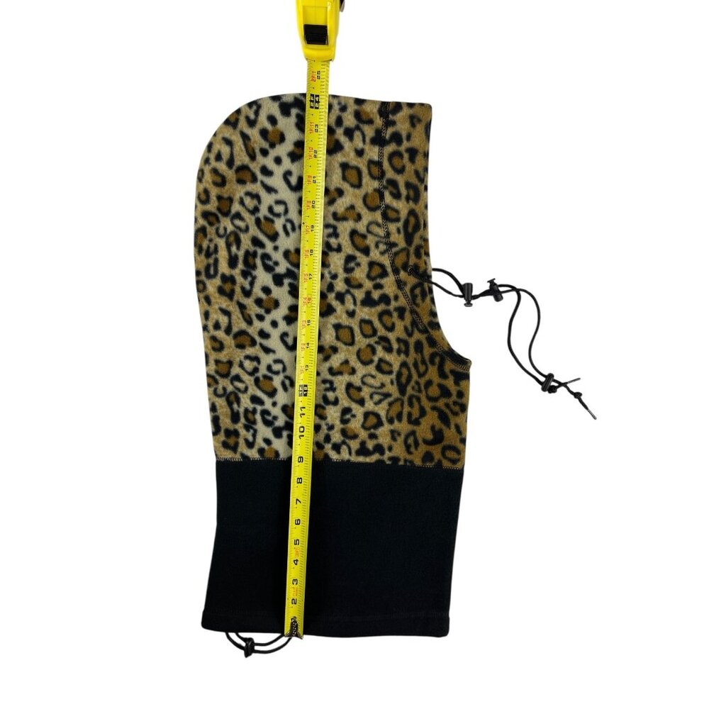 Hot Headz Leopard Print & Black Convertible Fleece Hat Hood Face Cover One Size - Picture 8 of 12